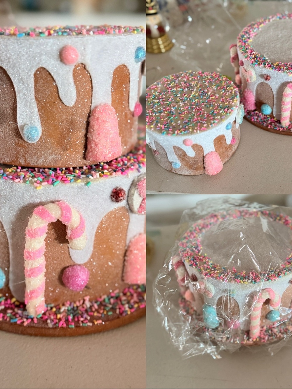 Taylor Swift Pink, White & Blue Candy Drip Cake Topper